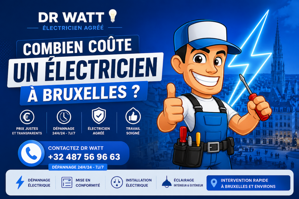 Combien coûte un électricien à Bruxelles by Dr Watt